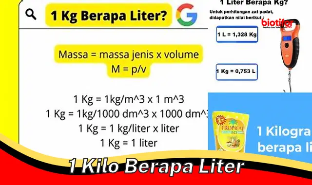 Cara Mudah Konversi "1 Kilo Berapa Liter": Panduan Lengkap