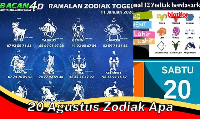 Kenali Zodiak untuk Tanggal Lahir 20 Agustus