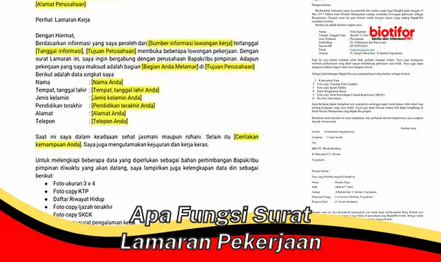 Fungsi Penting Surat Lamaran Pekerjaan: Panduan Lengkap