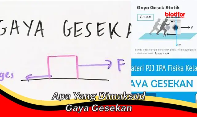 apa yang dimaksud gaya gesekan