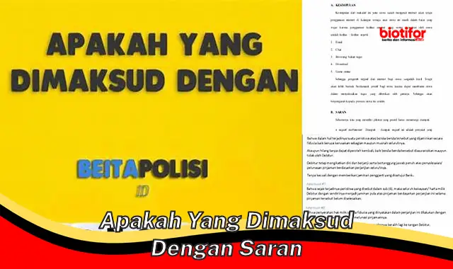 apakah yang dimaksud dengan saran