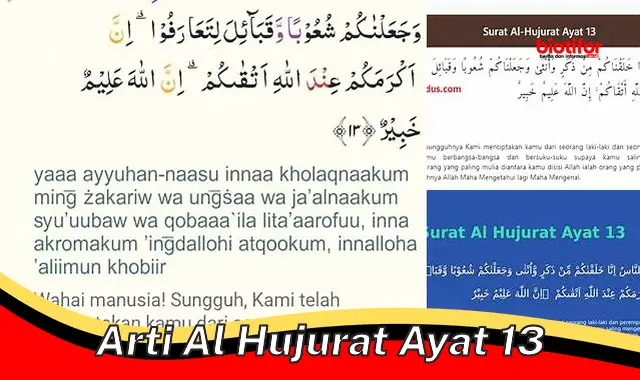 Pengertian dan Makna Penting Al-Hujurat Ayat 13 - Biotifor