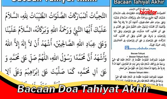 bacaan doa tahiyat akhir