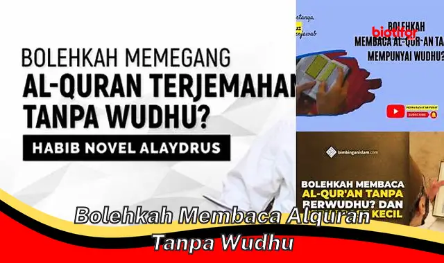 Bolehkah Membaca Alquran Tanpa Wudhu: Hukum, Adab, dan Tips