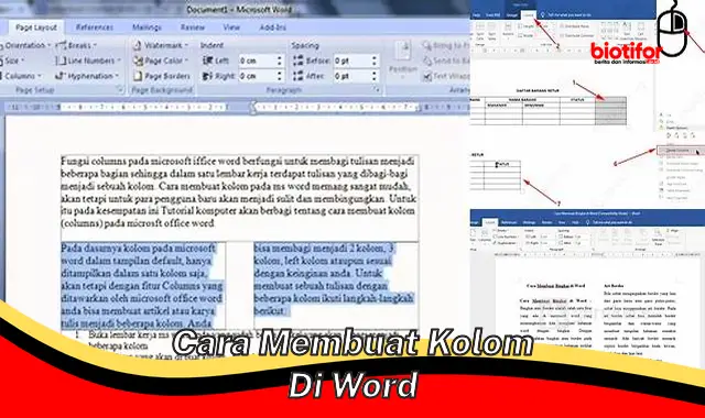 Panduan Lengkap Cara Membuat Kolom di Microsoft Word