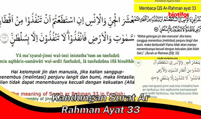 Pahami Makna dan Pengaruh Kandungan Surat Ar Rahman Ayat 33 dalam Kehidupan