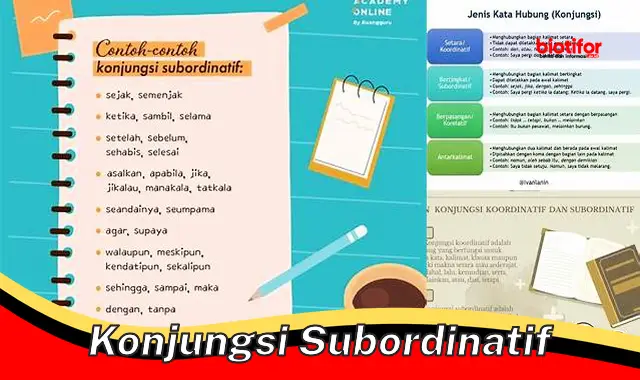 Jenis-Jenis Konjungsi Subordinatif dan Penggunaannya