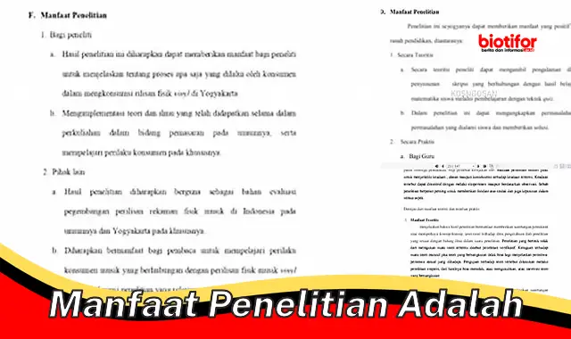 manfaat penelitian adalah