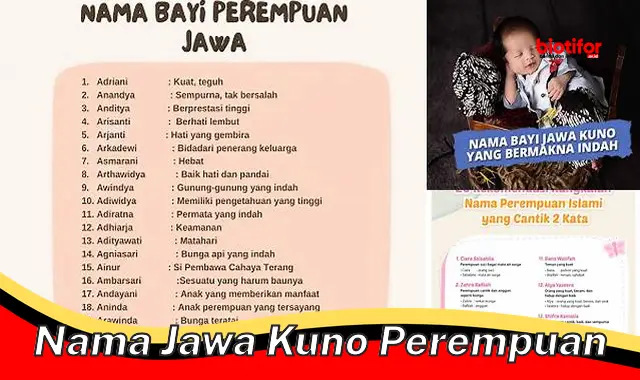 Nama Jawa Kuno Perempuan: Makna, Filosofi, dan Harapan