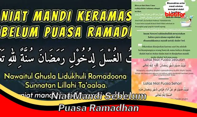 Panduan Lengkap Niat Mandi Sebelum Ibadah Puasa Ramadhan