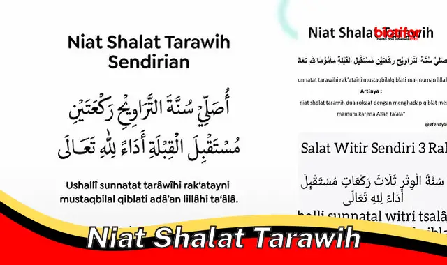 Pengertian dan Cara Niat Shalat Tarawih yang Benar