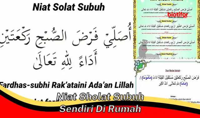 Niat Sholat Subuh Sendiri di Rumah: Panduan Lengkap