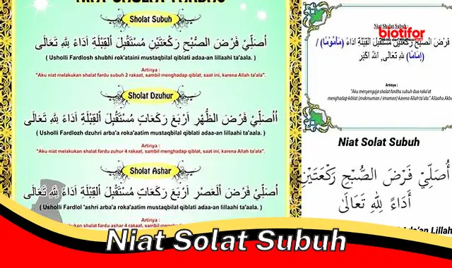 niat solat subuh