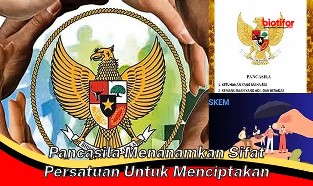 pancasila menanamkan sifat persatuan untuk menciptakan