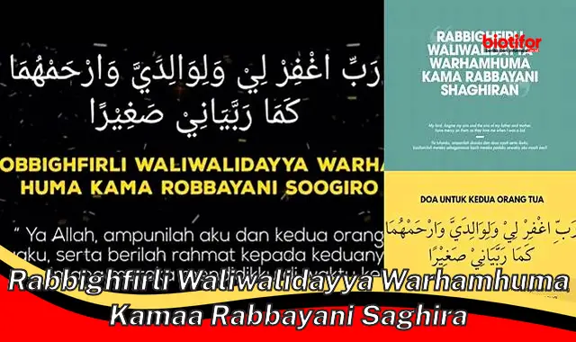 rabbighfirli waliwalidayya warhamhuma kamaa rabbayani saghira