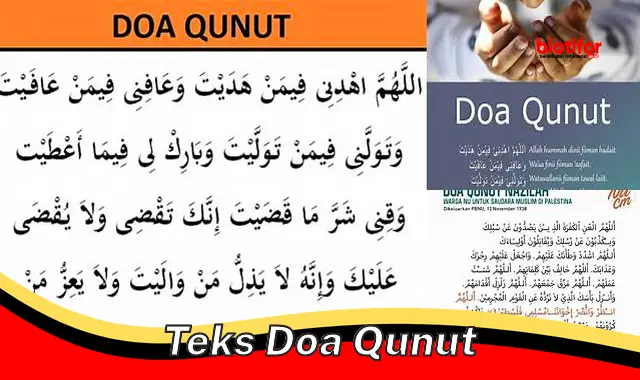 Panduan Lengkap Teks Doa Qunut: Makna, Tata Cara, Dalil - Biotifor