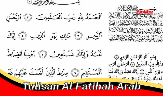 Panduan Lengkap Membaca dan Memahami Tulisan Al Fatihah Arab