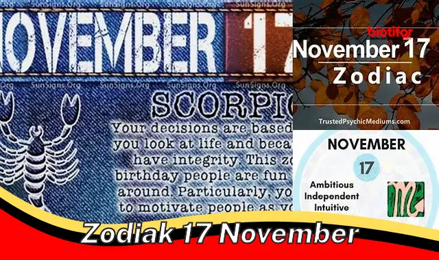 Zodiak Scorpio: Ramalan Bintang Lengkap untuk Kelahiran 17 November