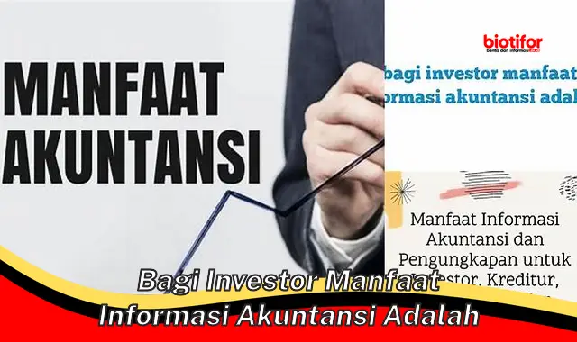 bagi investor manfaat informasi akuntansi adalah