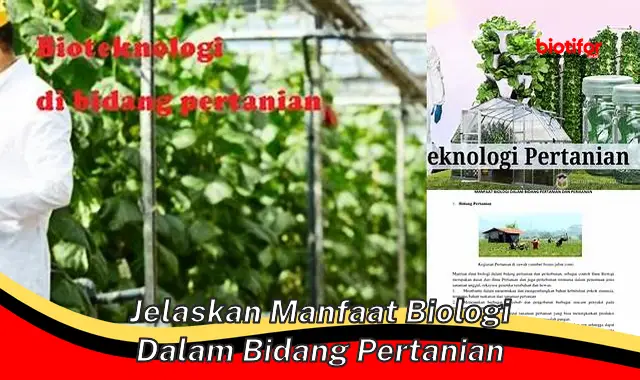 jelaskan manfaat biologi dalam bidang pertanian