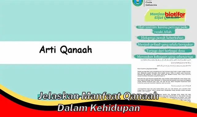 jelaskan manfaat qanaah dalam kehidupan