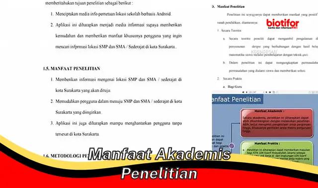 manfaat akademis penelitian