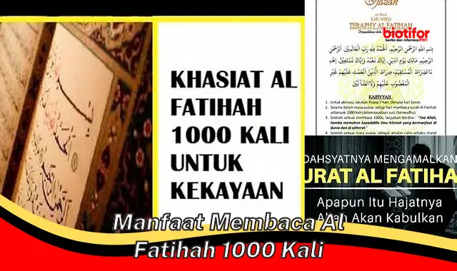 manfaat membaca al fatihah 1000 kali