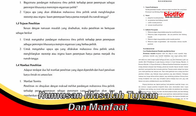 rumusan masalah tujuan dan manfaat