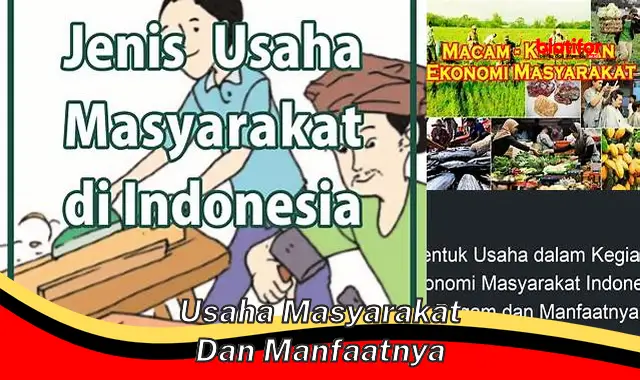 usaha masyarakat dan manfaatnya